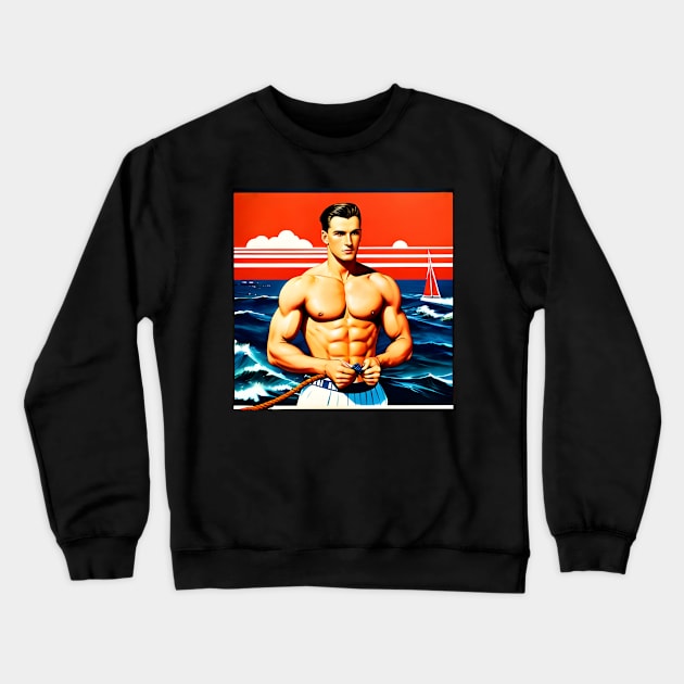 Soviet style homoerotic art Crewneck Sweatshirt by YasBro